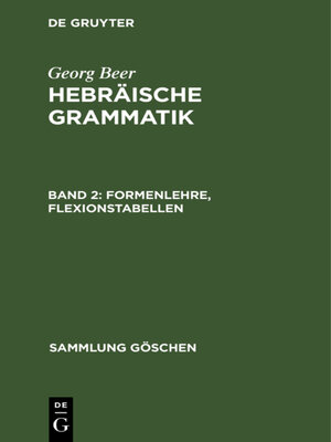cover image of Formenlehre, Flexionstabellen